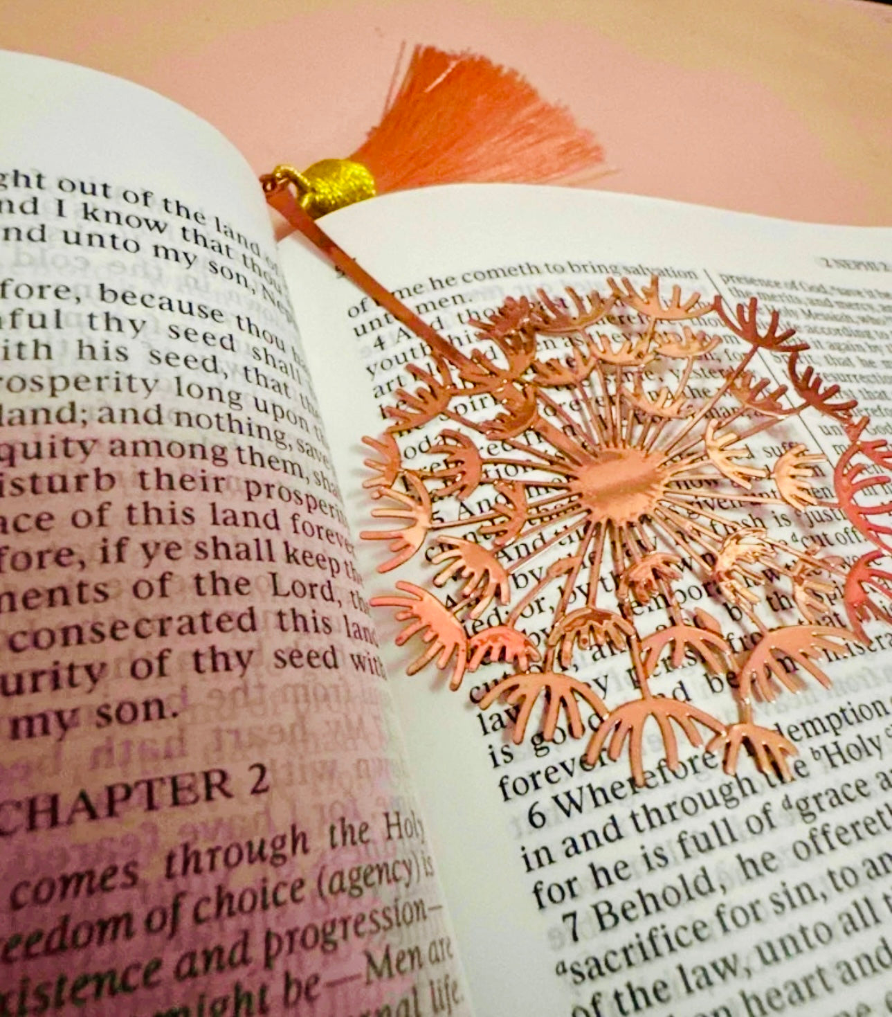 Marque-pages floraux roses en métal