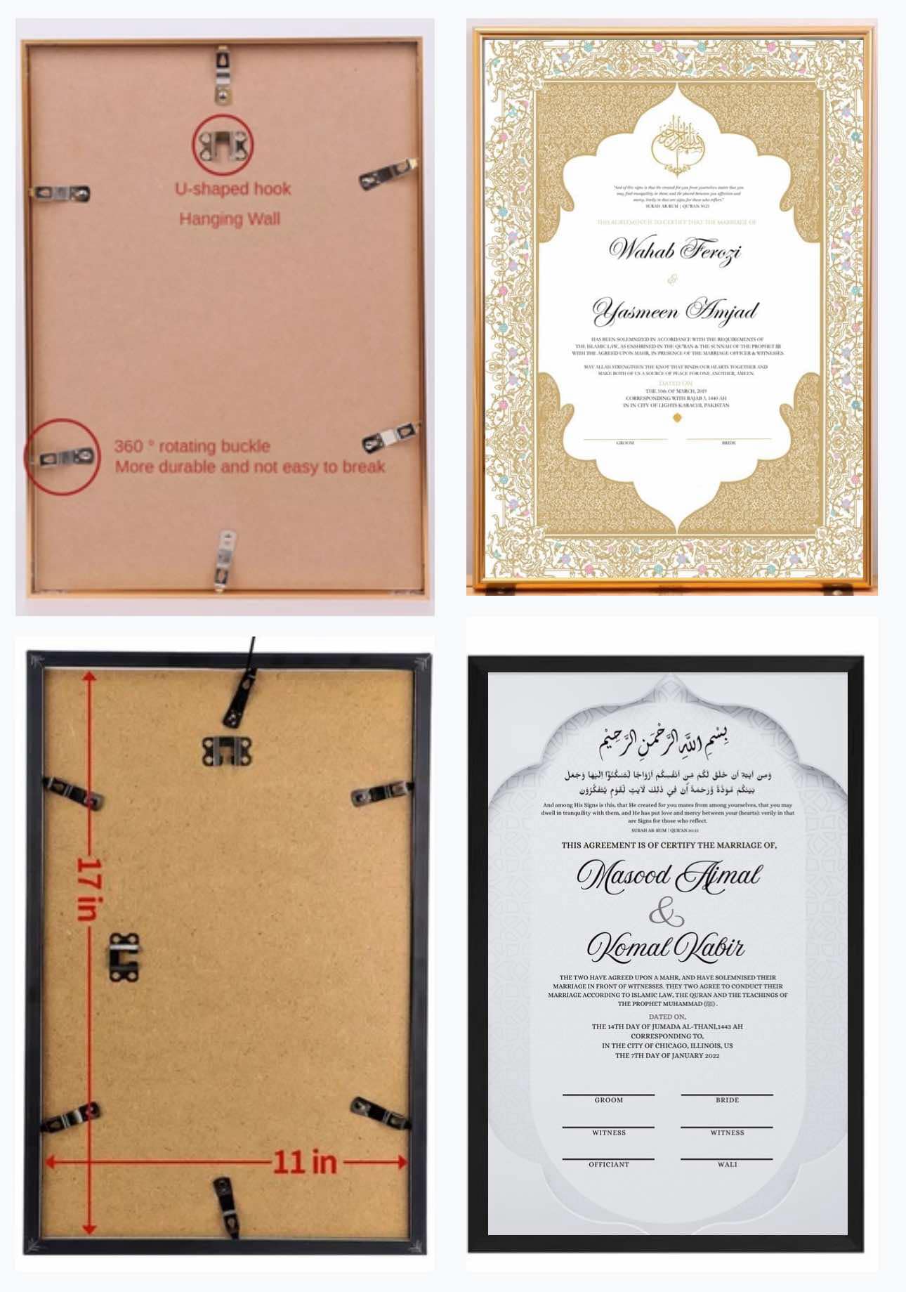 Luxury Nikkah Certificate - Twilight Bloom