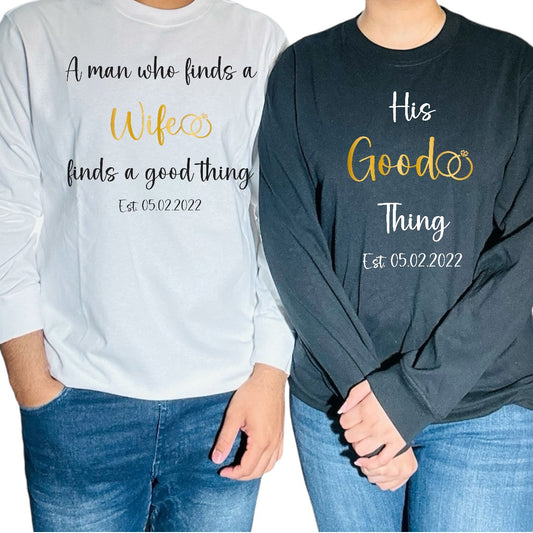 T-shirt de couple « Bonne chose »