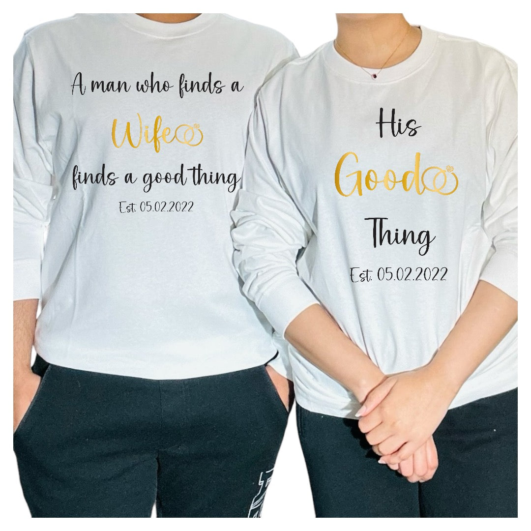 T-shirt de couple « Bonne chose »