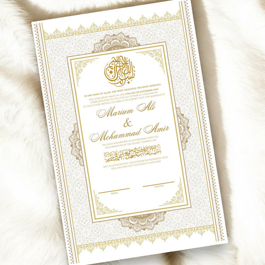 Luxury Nikkah Certificate - Golden Eclipse
