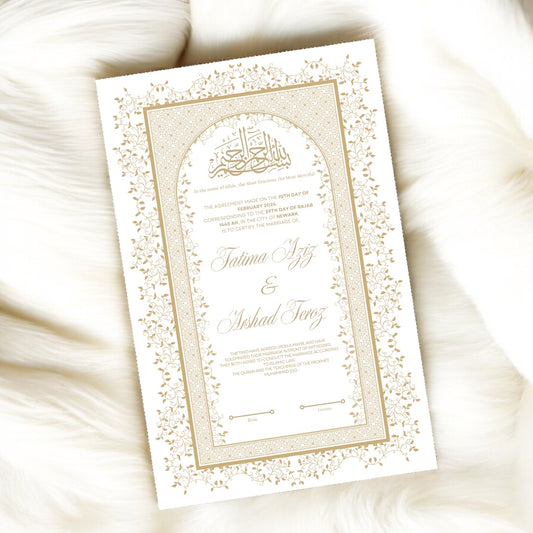 Luxury Nikkah Certificate - Twilight Bloom