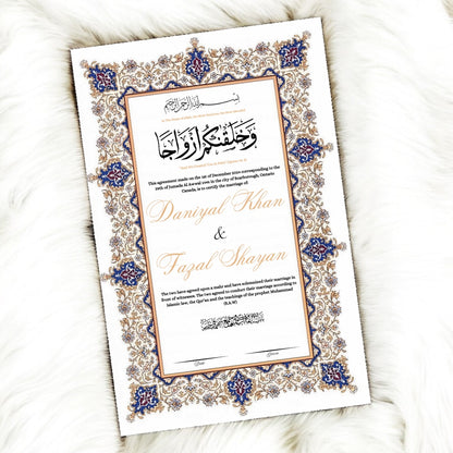 Luxury Nikkah Certificate - Enchanted Bloom