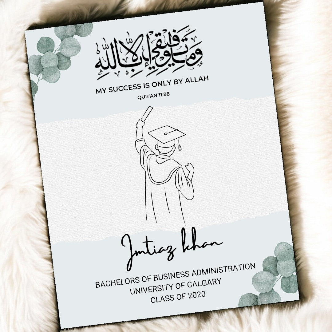 Luxury Graduation Frame - Turquoise Rose