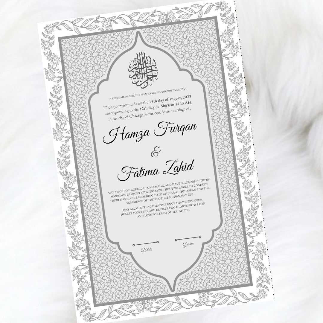 Certificat de mariage de luxe - Golden Embrace