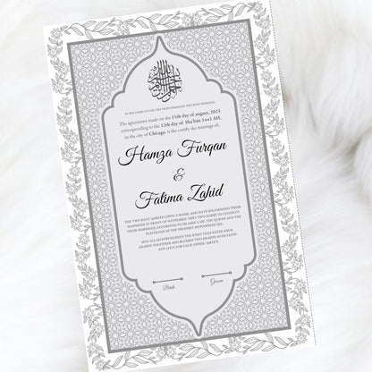 Certificat de mariage de luxe - Golden Embrace