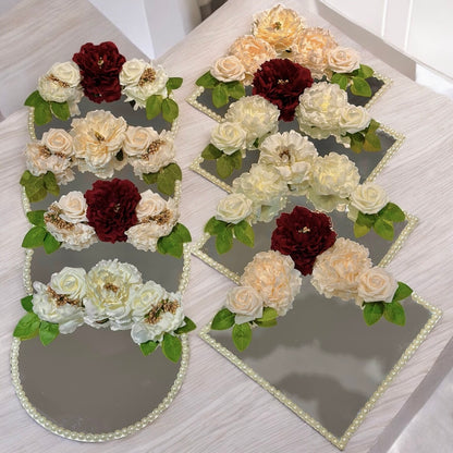 luxury Wedding & Ring Mirror Plate - Squared