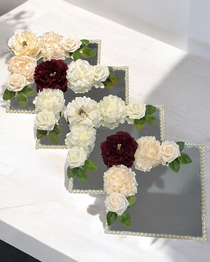 luxury Wedding & Ring Mirror Plate - Squared