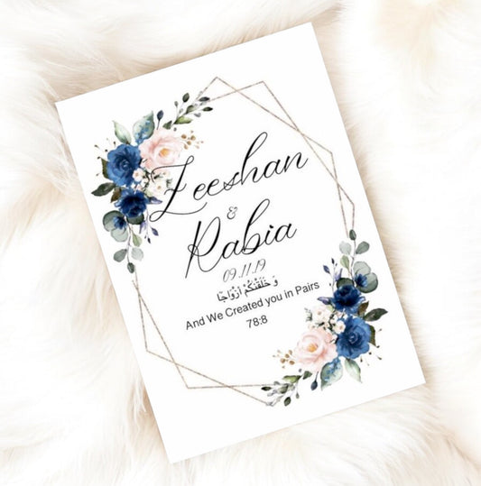 Luxury Wedding Frame - Navy Blossom