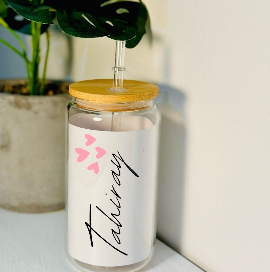 Customized Name Tumblers With Elegant heart designs