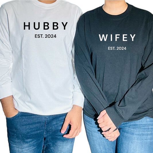 “Hubby/Wifey EST. 2024” Shirts For Couples