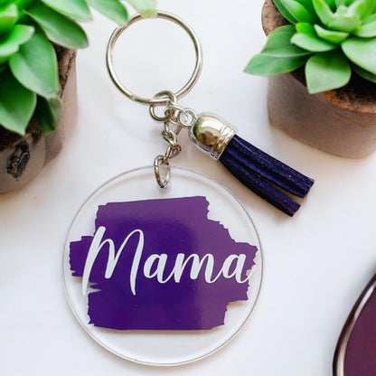 Name & Background Stroke Customized Acrylic Keychain with Tassel