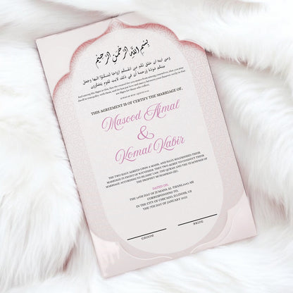 Luxury Nikkah Certificate - Monochrome Bloom