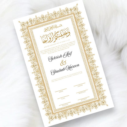 Luxury Nikkah Certificate - Golden Legacy