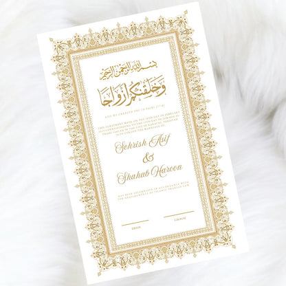 Luxury Nikkah Certificate - Golden Legacy