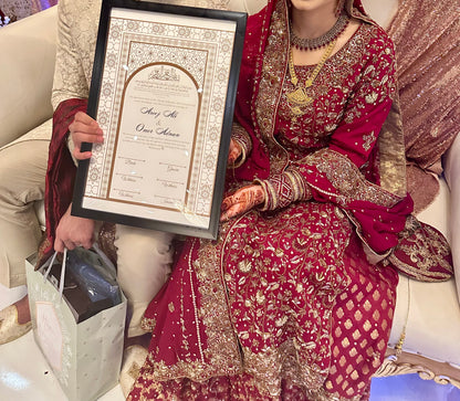 Luxury Nikkah Certificate - Golden Radiance