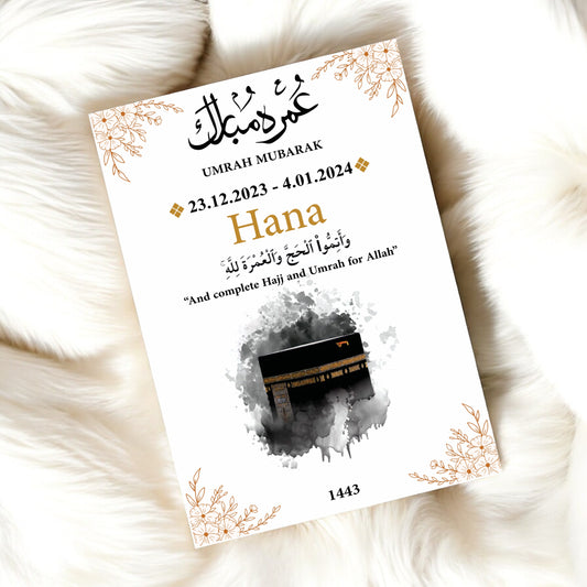 Luxury Hajj/Umrah Frame - Waterpainted blossom