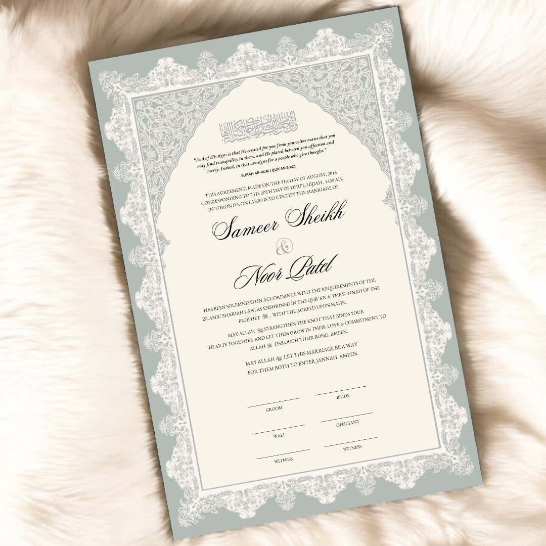 Luxury Nikkah Certificate - Heritage Garden