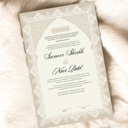 Luxury Nikkah Certificate - Heritage Garden