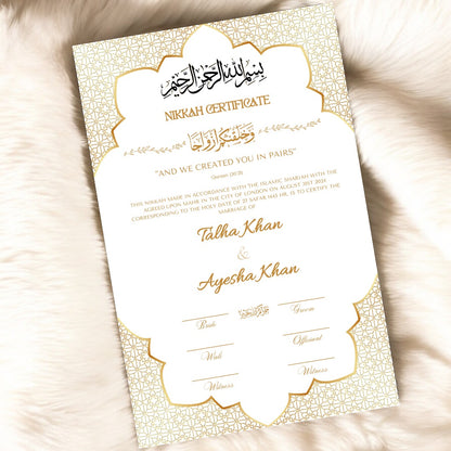 Luxury Nikkah Certificate - Embrace