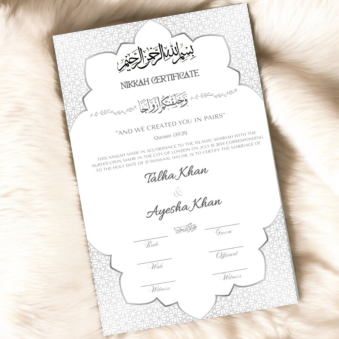 Luxury Nikkah Certificate - Embrace