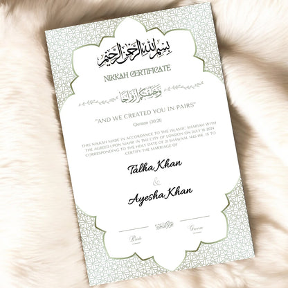 Luxury Nikkah Certificate - Embrace