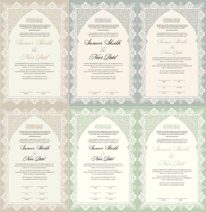 Luxury Nikkah Certificate - Heritage Garden