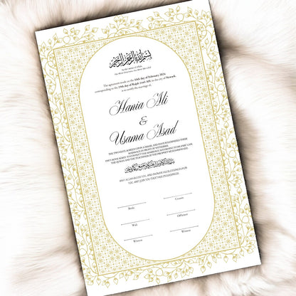 Luxury Nikkah Certificate - Ornamental Gleam