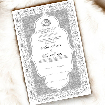 Luxury Nikkah Certificate - Autumn Veil