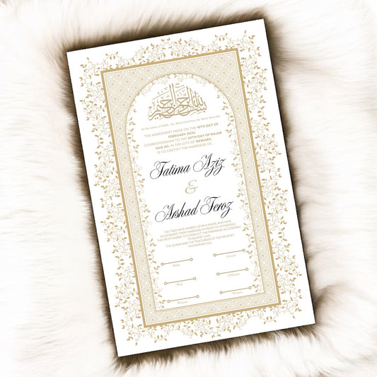 Luxury Nikkah Certificate - Twilight Bloom