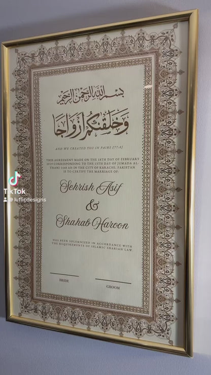 Luxury Nikkah Certificate - Golden Legacy