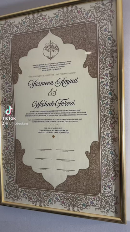 Luxury Nikkah Certificate - Amour