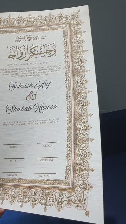 Luxury Nikkah Certificate - Golden Legacy